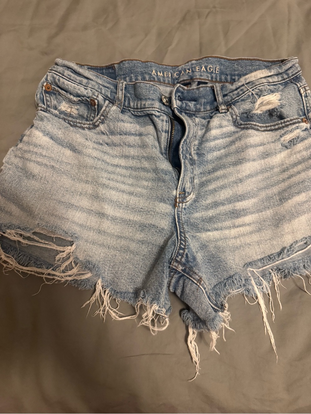 American Eagle Outfitters Light Blue Distressed Denim Cutoff Shorts